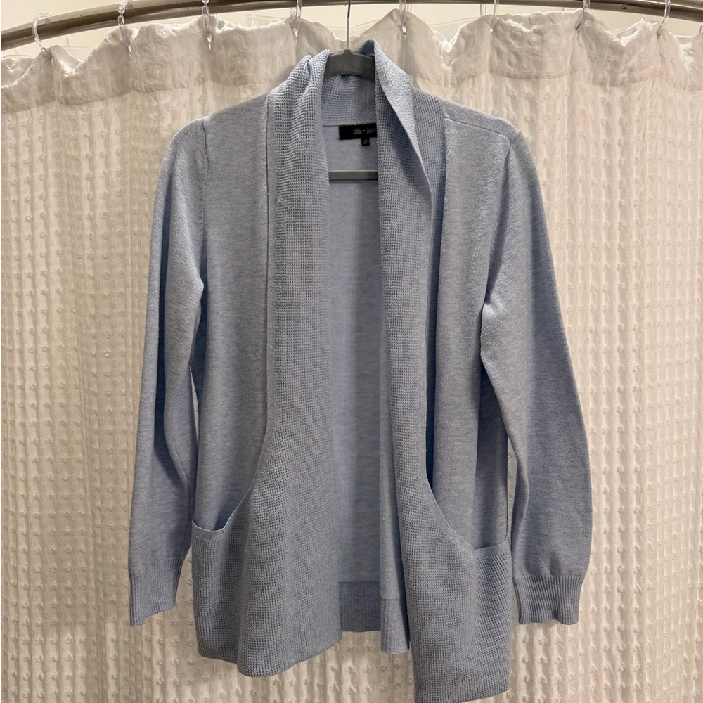 Women's Light Blue Open Front Cardigan